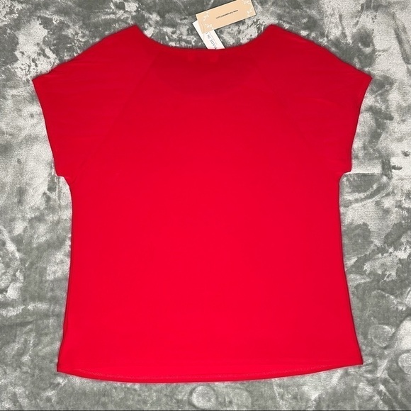Diana Belle Red Short Sleeve Blouse with Beading Size XL NWT - Picture 4 of 7